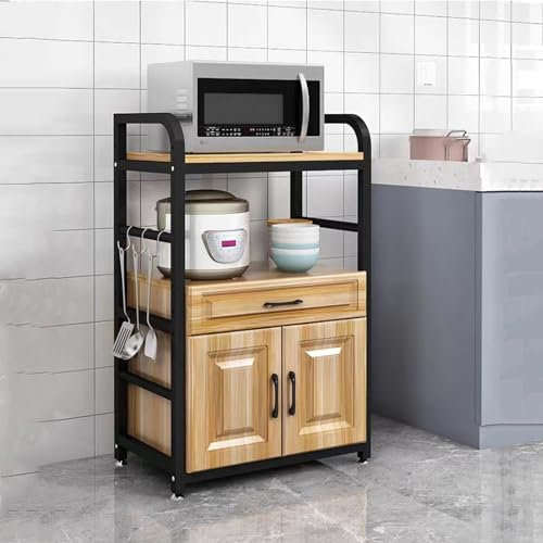 YUZES Étagère De Cuisine Rangement,Armoire De Cuisine,Buffet Meuble De Rangement,Étagère Micro-Ondes,Armoire Multi-rangements,pour Cuisine Salon Chambre (Color : Wit, Size : 55x40x182cm)