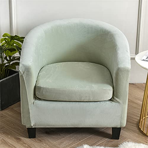 Morbuy Sesselbezug Stretch mit Armlehne, 2er Set Sessel Überzug Universal Sesselhussen Stretch Weich Sesselüberzug Elastisch Hussen für Clubsessel Cocktailsessel (Plüsch-Salbei-Grün)