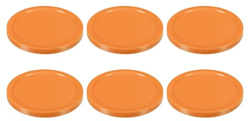 PATIKIL Air Hockey Pucks 3.2 Inch, 6Pcs Air Hockey Heavy Replacement Pucks for Game Tables Equipment Accessories, Orange