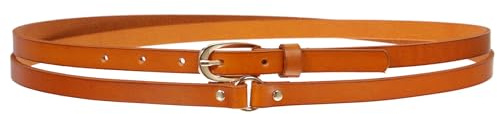 beltiscool Damen Doppelgürtel, Leder, 13 mm