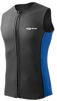 rockible Unisex Neoprenanzug Oberteil, Neoprenanzug Top Neopren Tauchen Shorts für Herren Damen, Neoprenanzug Weste Front Zip Ärmellose Nassanzug, Tauchweste Ärmellos für Schnorcheln, Wassersport