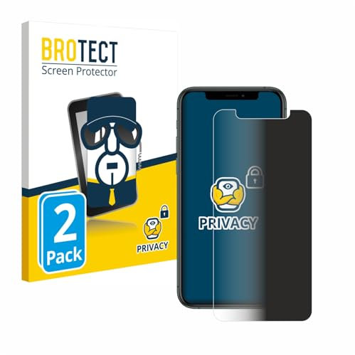 BROTECT 2 Stück Anti-Spy Blickschutzfolie für Apple iPhone 11 Pro Privacy Screen Protector [Displayschutz-Folie, Sichtschutz, Blaulichtfilter]