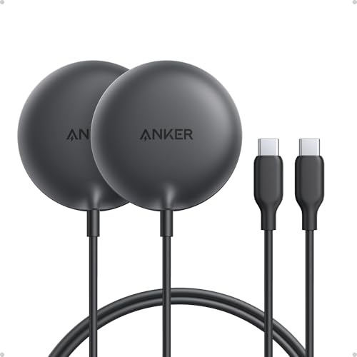 Anker Zolo Magnetic Wireless Charger, Qi2 Certified 15W MagSafe-Compatible Wireless Charging Pad, for iPhone 17/16/15 Series, AirPods, and More (Not for Pixel, Adapter Not Included) (2, Black)