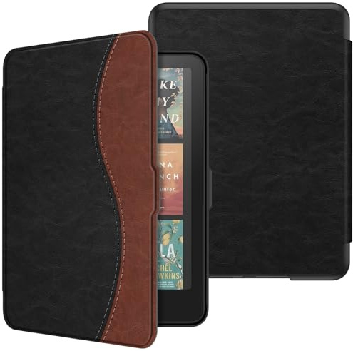 Fintie Hülle für 7 Kindle Paperwhite(12. Generation)/Kindle Colorsoft | Paperwhite Signature Edition 2026, Leichte Case, Magnetverschluss, Auto Sleep/Wake, Schwarz/Braun