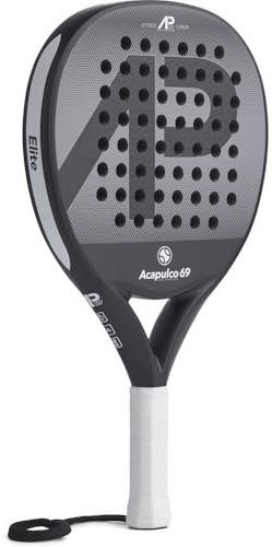 Acapulco 69 - Racchetta da tennis per paddle | Advanced AP69104 Elite | 100% strato di carbonio, morbido, durevole, per interni ed esterni, nero