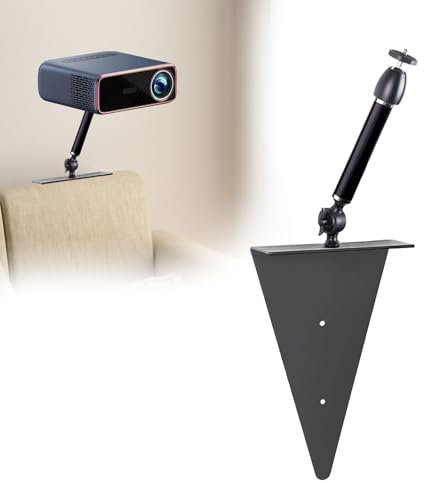 GHIBFBT Projector Stand for Bed Headboard, 360°Rotatable Projector Mount with 1/4in Interface, 5kg Bearing Capacity Adjustable Projection Sofa Holder for Home, Apartment (Fixed Length 20cm)