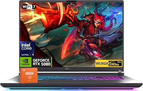 ASUS ROG Strix G18 (2025) Gaming Laptop, NVIDIA RTX 5080 16GB GDDR7, Intel Ultra 9 275HX(fino a 5.4GHz), 18 240Hz 2.5K Premium Rog Nebula Display, WiFi 7, 64 GB DDR5 RAM, 4 TB SSD, Windows 11 Pro