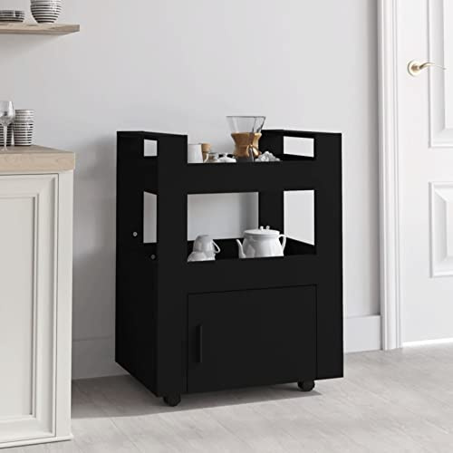 Gecheer Carrello da Cucina, 60x45x80 cm in Legno Multistrato con 2 Ripiani e Ruote per Facile Spostamento, Ideale per Cucina e Dispensa