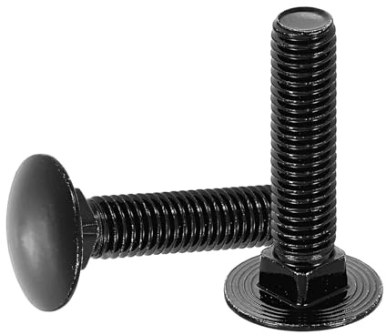 sourcing map 2 pernos de carro, M10 x 45 mm, acero inoxidable 18-8 (304), tornillos de cabeza redonda, tornillo de óxido negro para accesorios de fijación, color negro