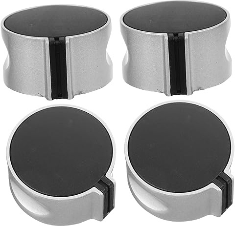 BAZEITFLOW 4 piezas Perillas de Gas de Zinc Aleado para Cocina de Reemplazo de Botones de Estufa Instalación Rápida Diseño Moderno y Duradero Compatible con Hornillos de Gas