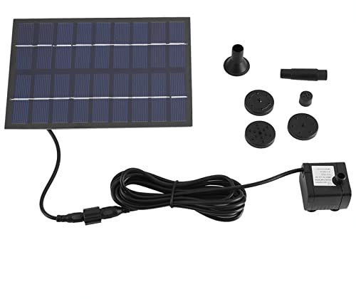 Pompe à eau solaire, caractéristique de la pompe de fontaine solaire extérieure Kit de pompe avec un mini-panneau à gicle à niveau amélioré Fountaine pour jardin