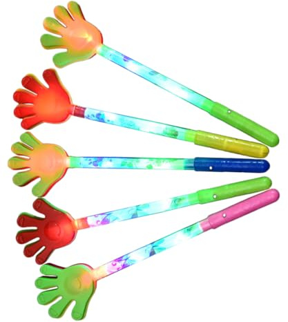 PENIKOKO 5piezas Palmas De Mano De Plástico Luminiscentes De Dedos Para Aplausos y Animación Fiestas y Conciertos Para Adultos