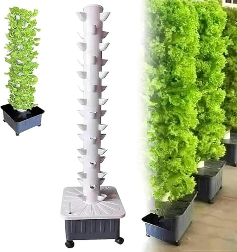 Torre idroponica, Kit di Coltivazione idroponica da 45 Fori, Torre di Coltivazione Verticale per Coltivazione idroponica da Interno, Attrezzatura per Coltivazione idroponica, Frutta e verdur
