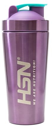 HSN Shaker We Are Nutrition! Acero Inoxidable | 739ml | Morado Metalizado | Vaso Mezclador con Óptimo Sistema de Mezclado en la Tapa (BPA Free) | Cierre Anti-Fugas | Sin Olores | Fácil Limpieza