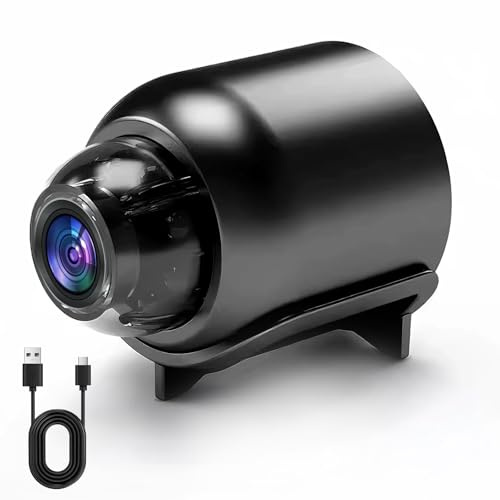 Mini Camera sans Fil Invisible 1080P avec Vision Nocturne Caméra Surveillance sans Wifi Fil Sécurisée pour Maison Bureau et Voiture Grand Angle 140° et Détection de Mouvement Enregistrement à Distance