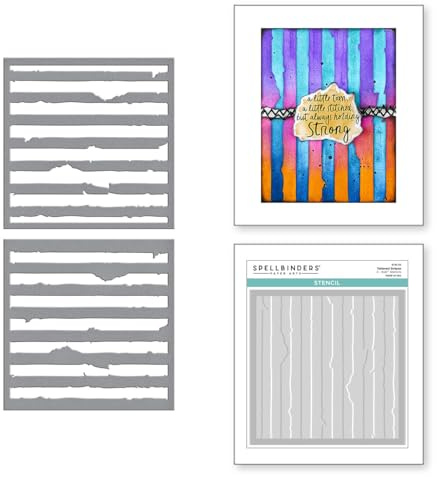 Spellbinders STN-111 Tattered Stripes Stencils from The Beautifully Imperfect Collection