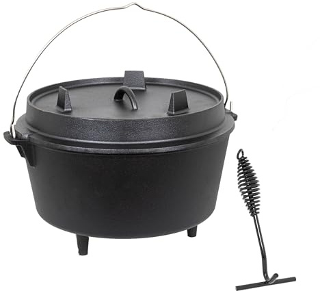 Gardissimo XL Dutch Oven Set BBQ 8,5 Liter Feuertopf Gusseisen