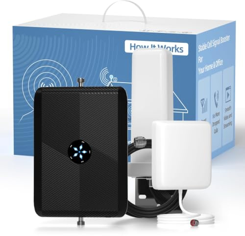 Amplificador de Cobertura Movil 5 Banda 20/8/3/1/7 - Amplificador Señal Movil 4G/3G/GSM para Hogar y Oficina - Compatible con Vodafone, Orange, Yoigo, Más Móvil - Mejora Llamadas y Datos
