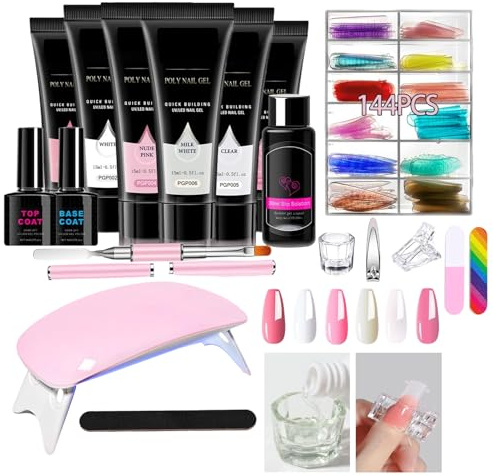 Kit Gel per Estensione Unghie 6 Colori Leggeri
