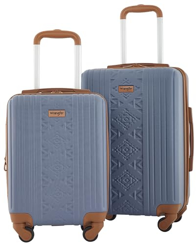 Wrangler 22 and 18 Heartland 2-Piece Carry-On Luggage Set, Vintage Indigo