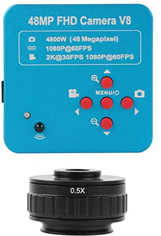 Mikroskop-Zubehör-Kit 2k 48mp USB. Industrielle elektronische digitale digitale Mikroskopkamera 0,5x 0,35X Trinokular-Stereo-Mikroskop Mikroskopische Objektträger(Camera - 0.5x)