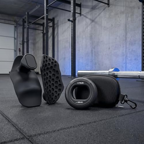 Styrketräning, 2 stycken grepphjälpmedel, styrketräning, greppdynor för styrketräning, tränings-bodybuilding, fitness tillbehör (1 par handtagskuddar 1 st handtagsring)