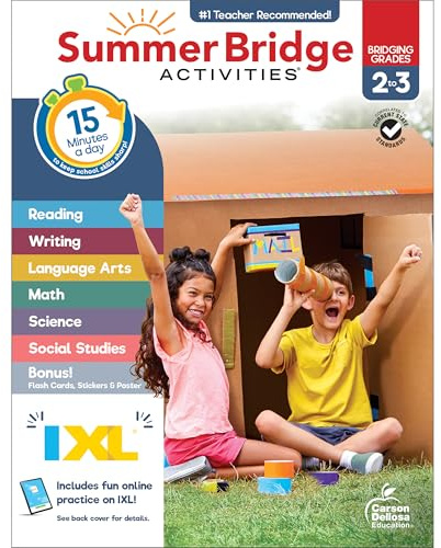 Summer Bridge Activities 2nd to 3rd Grade Workbooks, Activity Book With Math, Language Arts, Reading Comprehension, Science, Social Studies, Writing, Fitness, Flash Cards, Stickers and More