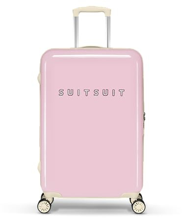 SUITSUIT Koffer Groß 66 cm - Leicht Hartschalen Reisekoffer mit Rollen - TSA-Schloss - 59 L - Fabulous Fifties Pink Dust