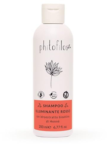 Phitofilos Shampoo Illuminante Rosso con Riflesso Henne Ecobio, 200ml