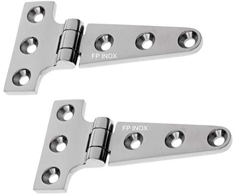 Charnière T inox A4 100x54mm Epaisseur 4,5mm (Lot de 2) Té inox A4-316