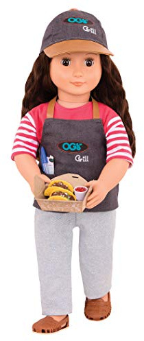 Our Generation - Rayna - 46 cm-Puppe - Braune Augen & brünettes Haar - Play Food Zubehör - Vorgetäuschtes Spiel - Spielzeug für Kinder ab 3 Jahren