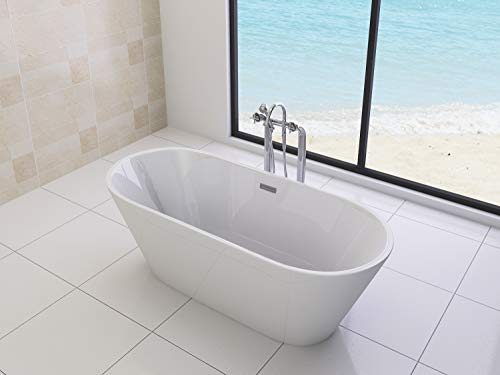 Luxus freistehende Badewanne 170 Designer Acrylwanne Wanne inkl. Ablauf Überlauf