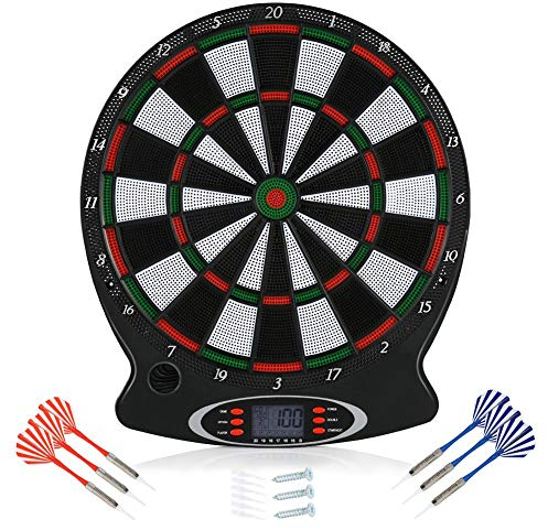 Cocoarm Elektronische Darts Target Safe Darts Kids Erwachsene Verfügbare Darts Target Game mit Score Indicator Darts Game mit 6 Darts, LCD-Bildschirm