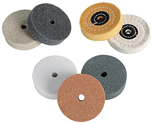Amacupid Grinding Wheel Buffing Wheels 7 Set 3 inch. For Small Grinder Polishing Machine Electric Drills. Sharpening Polishing Glass, Stainless Steel Metal. Such As Lawn Mower Blades