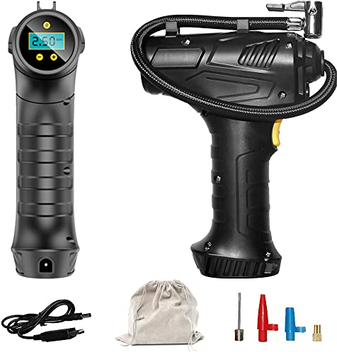 150 PSI Compressore Portatile, per Auto Aria Compressa Pompa Elettrica Pressione Gonfiatore Digitale con Luce LED per Gonfiare Le Gomme delle e delle Auto, Palloni, Canotti, Monopattini, Moto, Bici