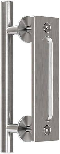 TSMST 24CM Sliding Door Handle Double Sided Barn Door Handle Embedded Invisible Stainless Steel