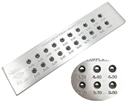 20 agujeros carburo de tungsteno alambre Drawplate para la joyería que hace la forma redonda 3.1-5.0m m