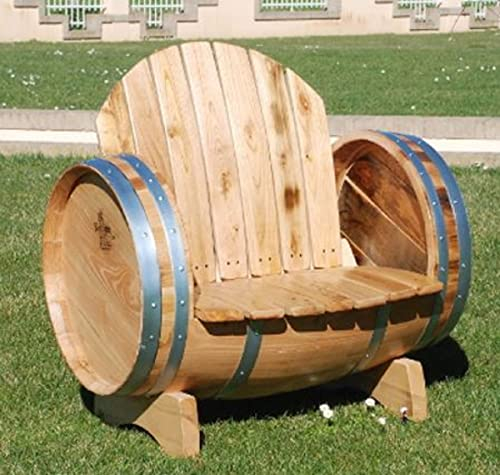Casa Padrino Luxus Fass Sessel Naturfarben/Silber 92 x 65 x H. 98 cm - Massivholz Weinfass Sessel - Garten Terrassen Gastronomie Möbel
