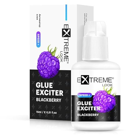 Acceleratore Colla per Extension Ciglia “Blackberry Exciter” – Extreme Look 15 ml | Booster Professionale Volume Russo & Mega Volume | Aumenta Adesione, Tenuta e Velocità di Asciugatura
