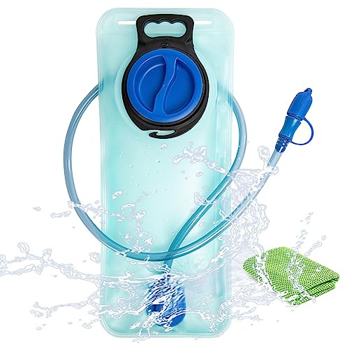 J.CARP Hydrationsblåsa 2 liter läckagesäker vattenbehållare, vattenpåse vätskeförpackning ersättning för cykling, vandring, camping, jakt, löpning blå