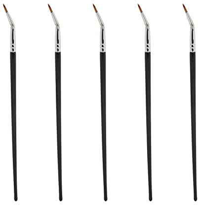 5Pcs Brush, Fine Angled Bent Brush, Multifunctional Makeup Angled Brushes with Ergonomic Handle for Applying Gel , Eyebrow Powder, Concealer