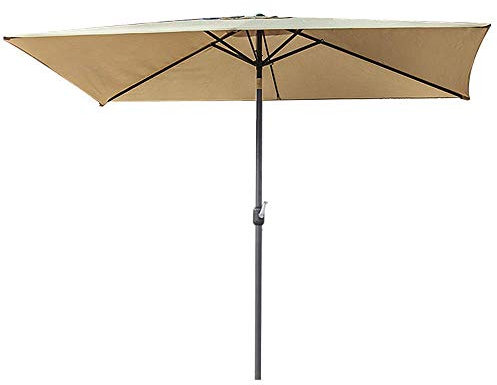 ROLTIN Sonnenschirm 200 x 300 cm/6,5 Fuß x 10 Fuß rechteckiger Garten mit Kurbel- und Neigefunktion, Sonnenschutz, UV50+, Sonnenschutz, Sonnenschirm für Terrasse/Strand/Balkon/Pool