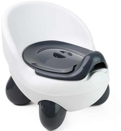 DIVCHI Toilet Training Seat Baby Potty Trainers with Non Slip Feet Splash Guard High Back Seat & Removable Lid (White)