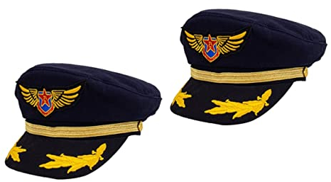 Amosfun 2st Pilotenmütze Nautische Kapitänsmütze Hauben Für Kinder Admiral Hut Bootskapitänsmützen Baumwolldekor Cosplay-kapitänsmütze Marine-admiral-hut Baumwolle Kleidung Damen Zubehör