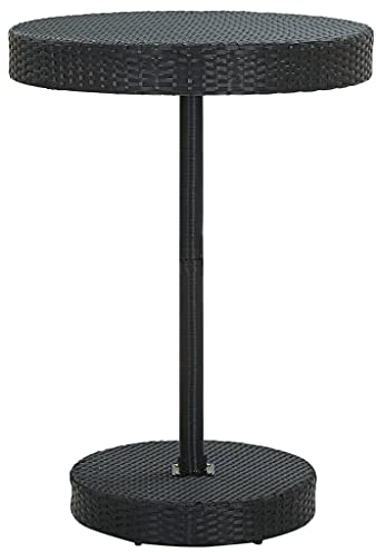 AUVYI Mesa de jardín negra Ø75,5 x 106 cm, polirratán, mesa auxiliar pequeña, mesa de cerveza, mesa multifunción, mesa de cocina, mesa de camping, mesa de bufet, mesa de cena, mesa de póquer