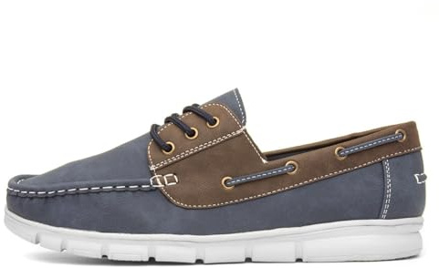 Cushion Walk Ant Mens Navy & Brown Boat Shoe - Size 11 UK - Blue