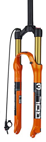 Fahrradfedergabel 26/27,5/29 Zoll MTB-Vorderradgabel Federweg 120 mm Aluminiumlegierung Mountainbike-Vorderradgabel Manuelle/Fernverriegelung QR 9 mm gerades/konisches Rohr