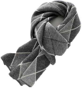 LINYUMEILL Herbst Und Winter Kaschmir Schals Für Männer Und Frauen Colour Blocking Plaid England 100% Reines Kaschmir Schal,Grau Und Grau