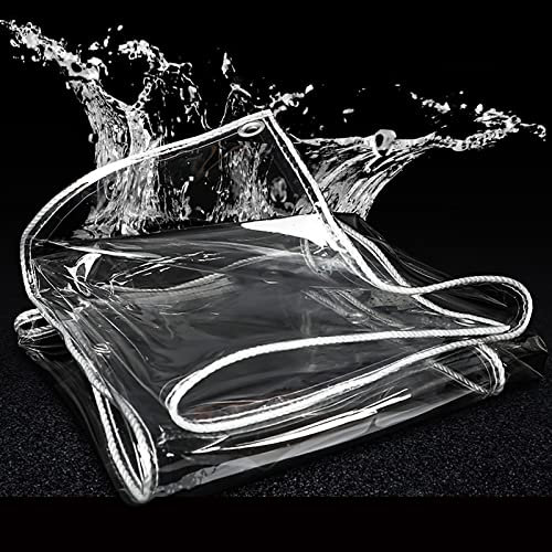 Bâche imperméable en PVC transparent avec œillets de 0,35 mm pour balcon, terrasse, protection contre la pluie, le vent, couverture de pavillon d'hiver transparente pour l'extérieur