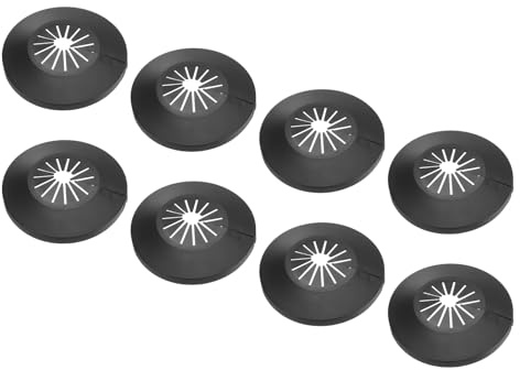 PATIKIL Cache Tuyau Radiateur pour Tuyaux d'Eau 0.55-1.14/14-29mm, 8pcs Plaque d'Écussons en PP pour Tuyaux de Chauffage, Colliers de Pipe Garniture Robinet Tube Douche Mural, Noir